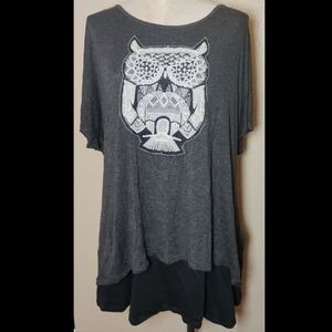 Free Kisses Owl Crochet Top 3X